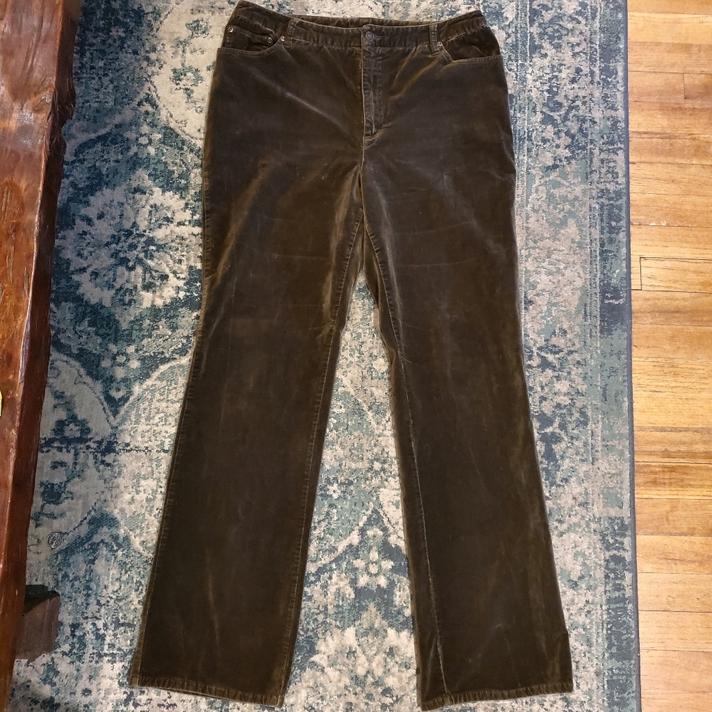 Newport News Jeanology Collection Brown Velvety Pants